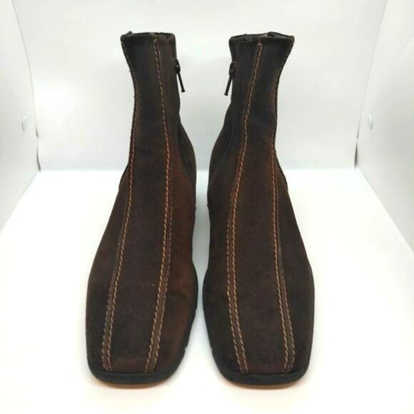 Ecco Womens Brown Leather Casual Zip Up Boots Size 38 US 7 To 7.5 Ecco Boots - Picture 3 of 9